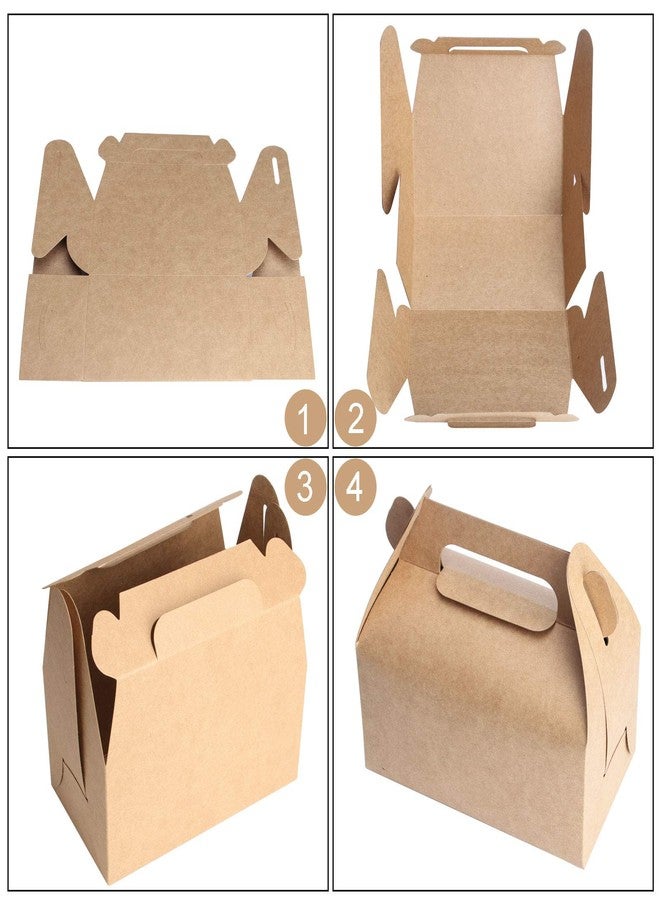 HOZEON 100 PCS Kraft Gable Treat Boxes, 6.4 x 3.5 x 3.2 Inches Strong and Durable Gable Boxes, Recycled Party Candy Treat Boxes for Birthday Party, Wedding, Baby Shower - Image 4
